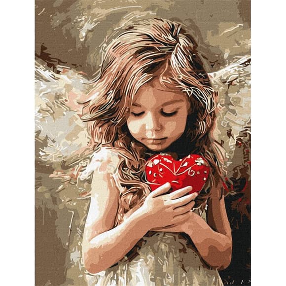 Картина за номерами "Ангел любові" ©art_selena_ua KHO8706, 30х40 см