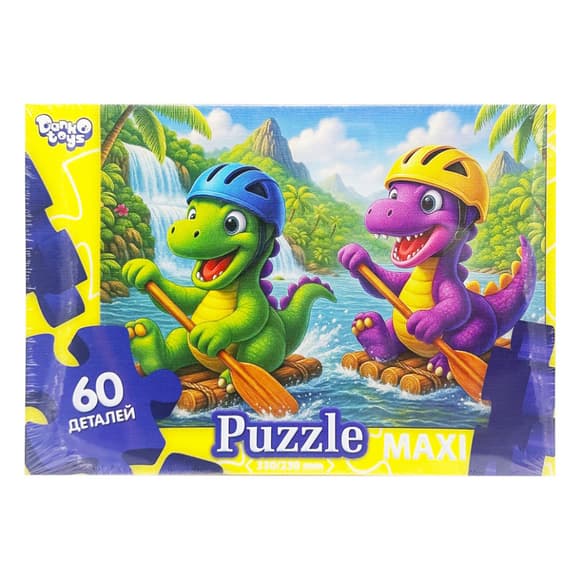 Детские пазлы-макси "Приключения динозавров" Mx60-12-15, 60 элементов