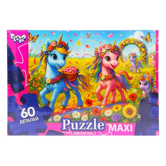 Детские пазлы-макси "Пони в цветах" Mx60-12-02, 60 элементов