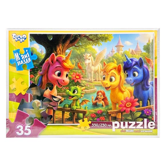 Детские мягкие пазлы "Пони и дракон" S35-11-12, 35 элементов
