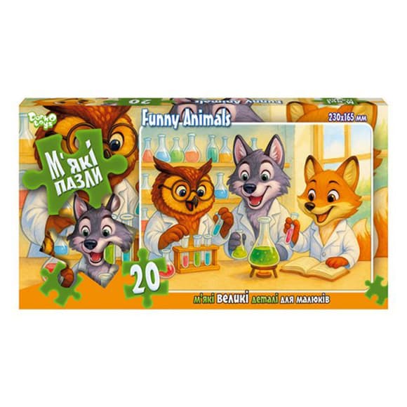 Детские мягкие пазлы "Funny Animals" S20-10-16, 20 элементов