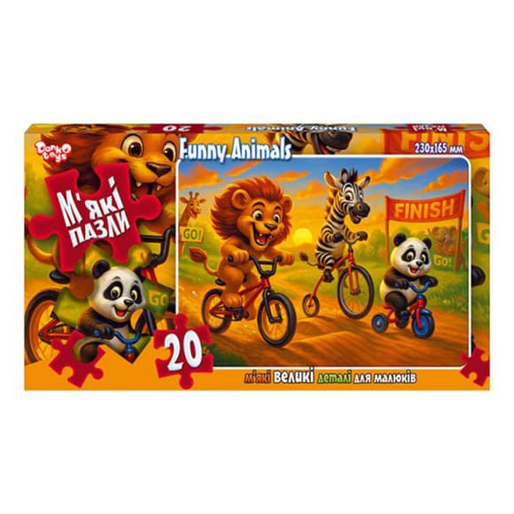 Детские мягкие пазлы "Funny Animals" S20-10-14, 20 элементов