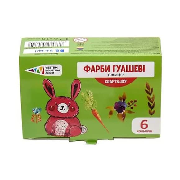 Дитячі гуашеві фарби "Graft&Joy" 221031/Cr 6 кольорів, по 10 мл