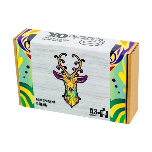 Фигурный деревянный пазл "Благородный олень" PuzA3-00730, 95 деталей