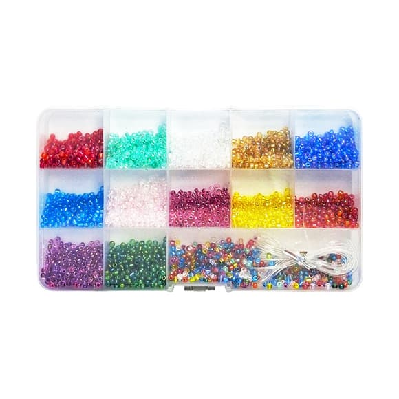 Набор бисера для создания украшений 037-49 в боксе, леска в комплекте