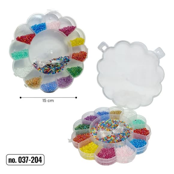 Набір бісеру для створення прикрас 037-204 у пластиковому боксі