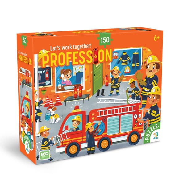 Пазл детский "Профессии. Пожарный" 300702, 150 элементов