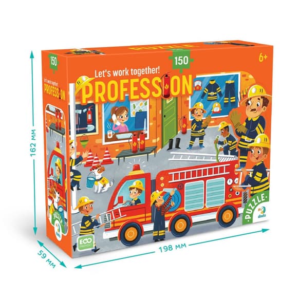 Пазл детский "Профессии. Пожарный" 300702, 150 элементов