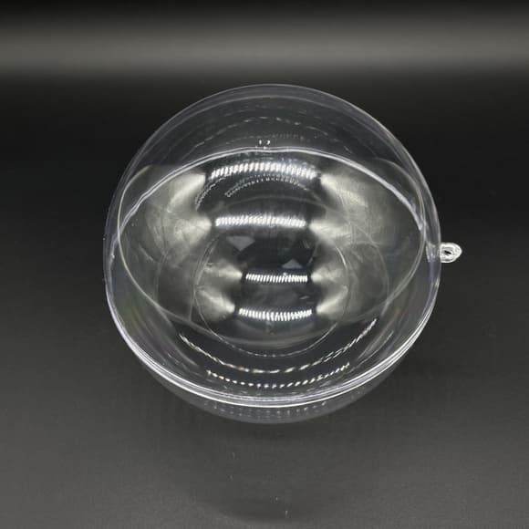 Акрилова заготовка "Новорічна куля" HJ-3 з петелькою, 120 мм