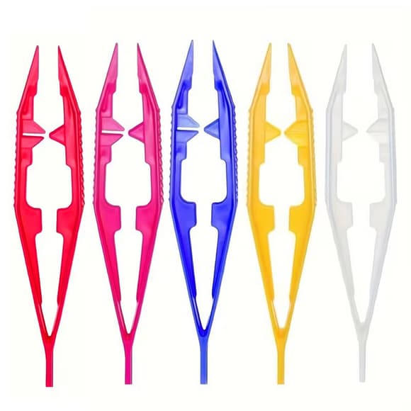 Пінцет пластиковий для намистин PIN-10.3 колір в асортименті, 10,3 см