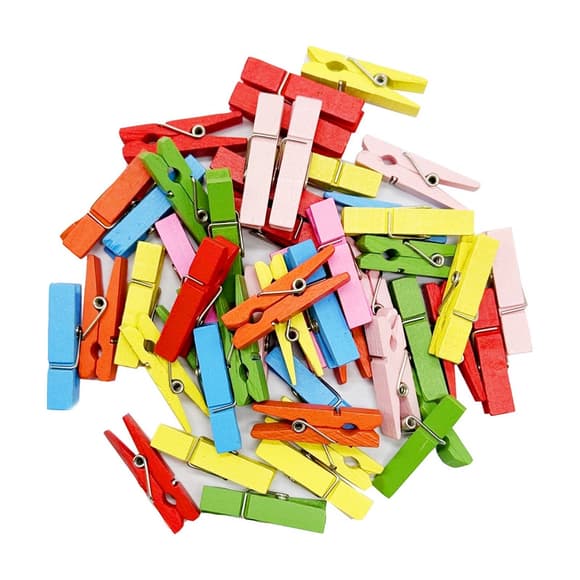 Разноцветные декоративные прищепки CLO 35х10 мм, 40 шт в упаковке