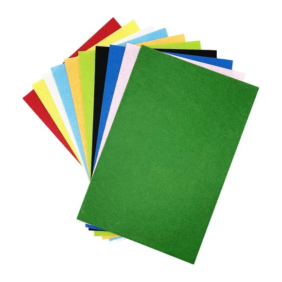 Фетровые листы для рукоделия 200580, 1 мм, 20х30 см, hard, 10 шт в упаковке