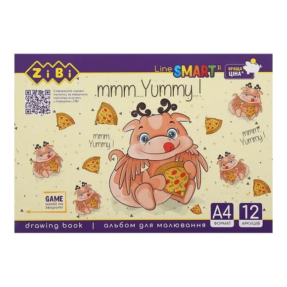 Альбом для рисования SMART Line ZB.1414 скоба, А4, 12 листов, в ассортименте