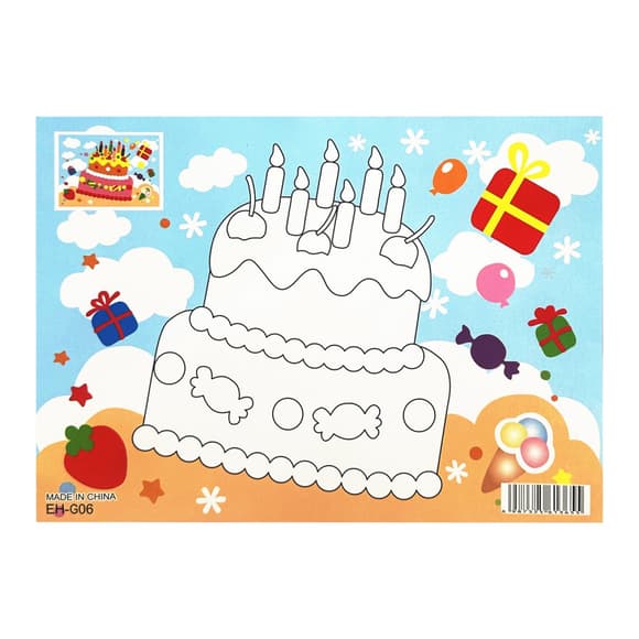 Детская мозаика по номерам "Праздничный торт" 13-126-20, 5 цветов