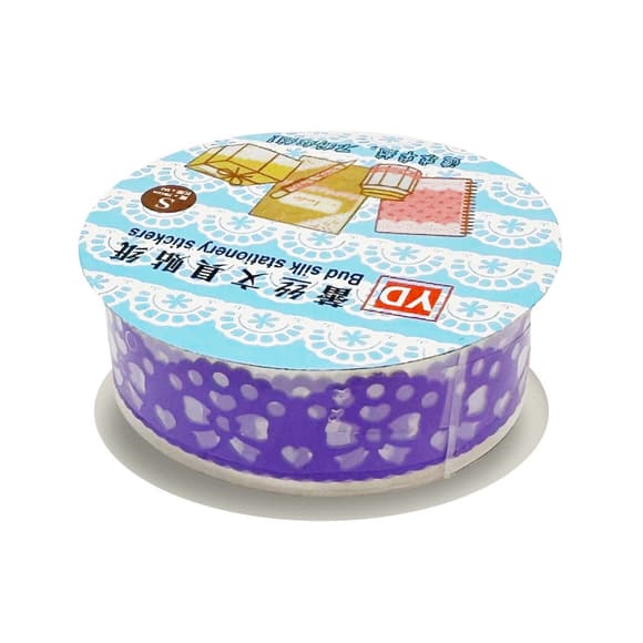 Декоративний скотч з орнаментом "Серце" №63(Violet) 1,8 см х 1 м