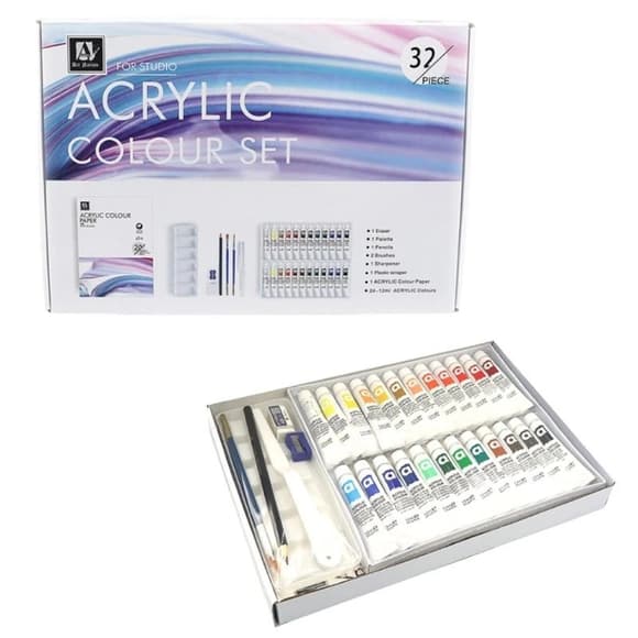 Набор творчества "Art Nation" A32, 24 цвета по 12 мл, палитра