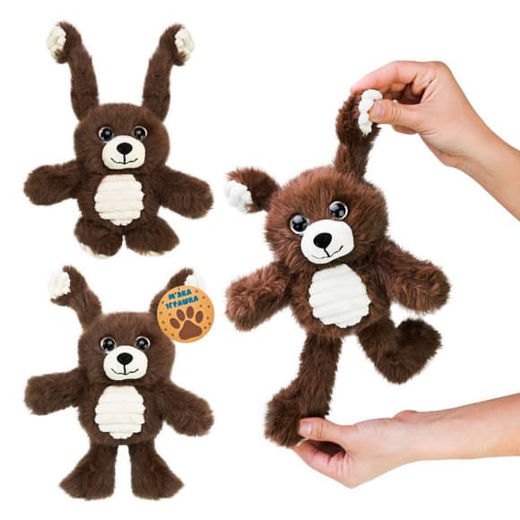 Дитяча м'яка іграшка-потягушка "Ведмедик" MJ2406 розмір 30 см