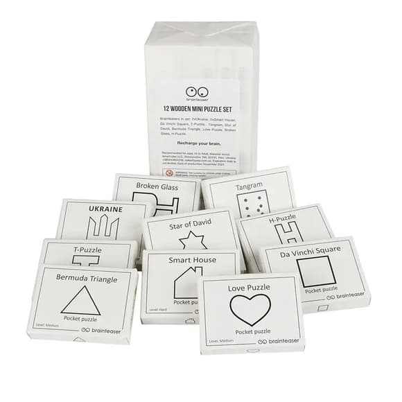 Набор деревянных головоломок "Wooden mini puzzle set" Заморочка 12en