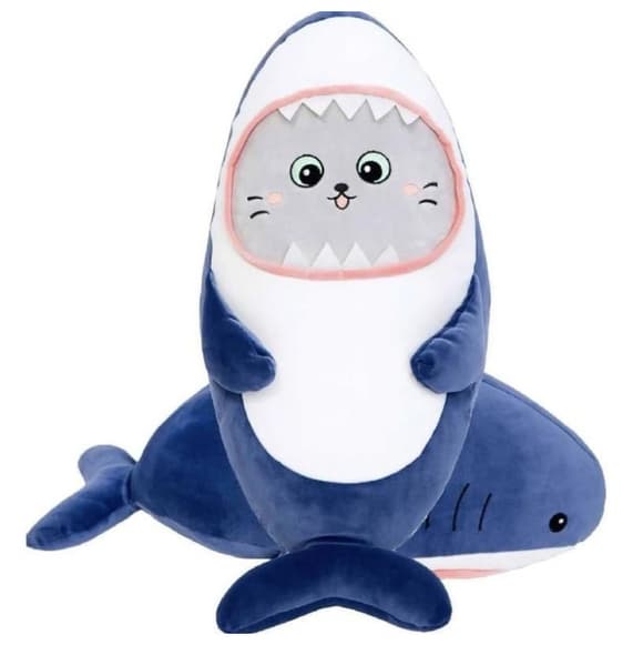 Детская мягкая игрушка "Кот в костюме акулы" K15252, размер 25 см
