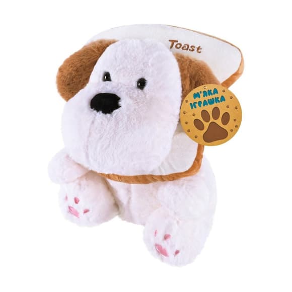 Детская мягкая игрушка "Собачка" C46609 с тостом, размер 24 см