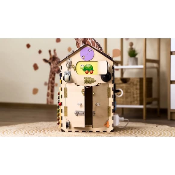 Розвиваюча іграшка Бізікуб "Будинок" TG200333 натуральний, 55х30 см