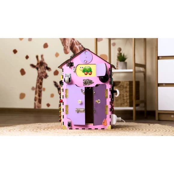 Розвиваюча іграшка Бізікуб "Будинок" TG200111 рожевий, 55х30х30 см