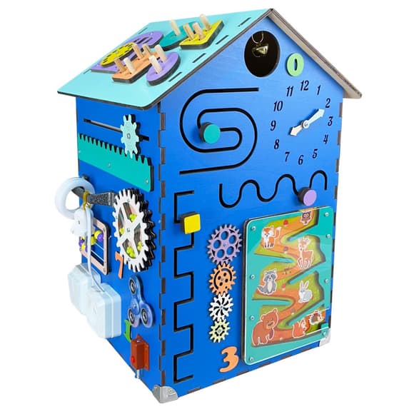 Развивающая игрушка Бизикуб "Дом" TG200222 голубой, 55х30х30 см
