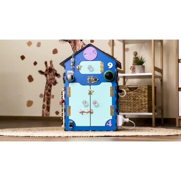 Развивающая игрушка Бизикуб "Дом" TG200222 голубой, 55х30х30 см