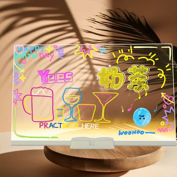 Світлодіодна дошка для нотаток і малювання Bambi DIY3020, розмір 30х20 см