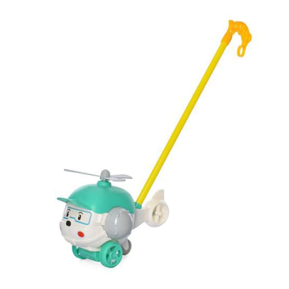 Дитяча каталка на палиці "Вертоліт" 198-19(Turquoise) дзвіночок, 38 см