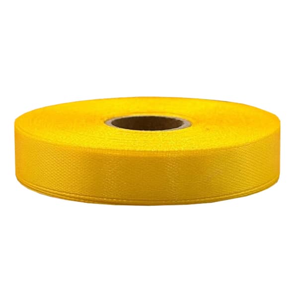 Атласная лента для рукоделия АБ-140, 0,6 см x 23 м, теплый желтый