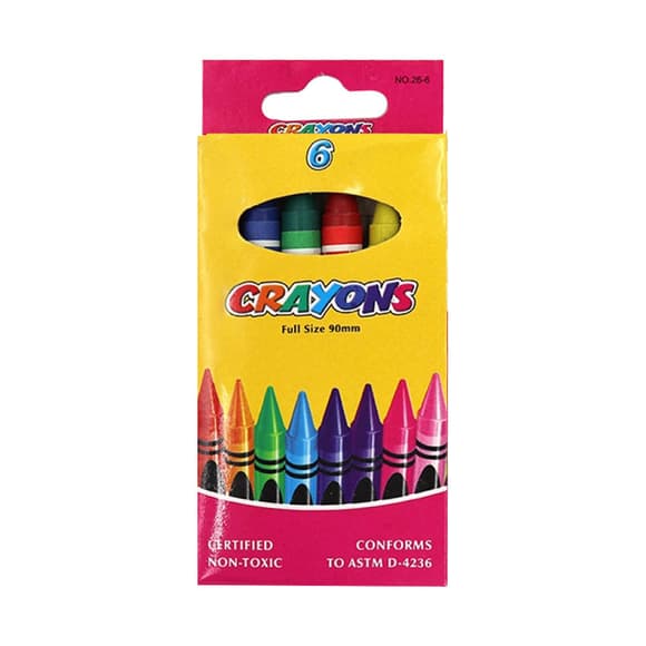 Набор детских восковых карандашей "Crayons" 8496-6 90 мм, 6 цветов