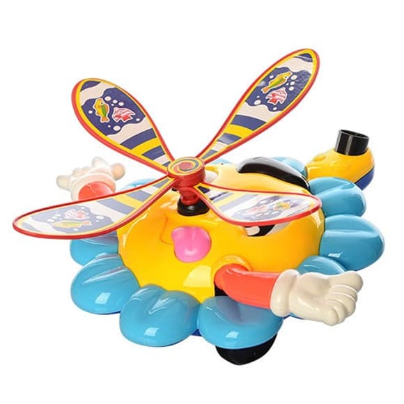 Детская каталка на палке "Цветочек" 363(Blue-Yellow) подвижные детали