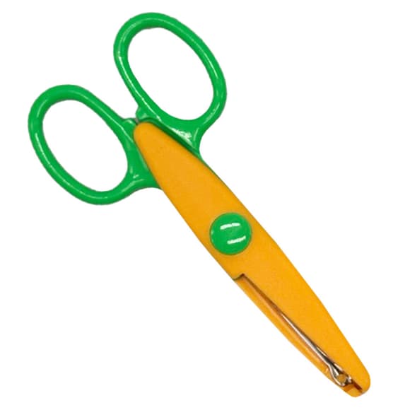 Ножницы детские "Craft" 1606A(Orange-Green) с фигурным лезвием