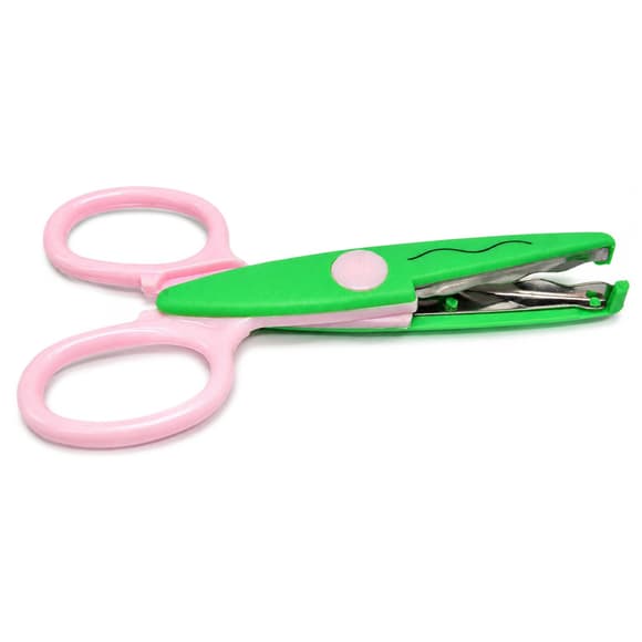 Ножиці дитячі "Craft" 1606A (Green-Pink) з фігурним лезом