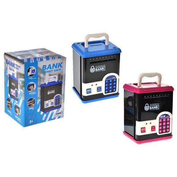 Детская копилка-сейф WF-3015H(Blue) музыка, свет, пароль, имитация отпечатка