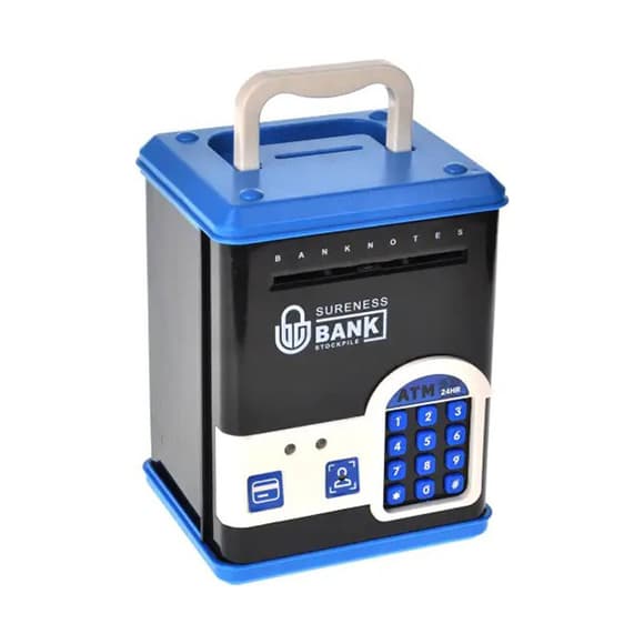 Детская копилка-сейф WF-3015H(Blue) музыка, свет, пароль, имитация отпечатка