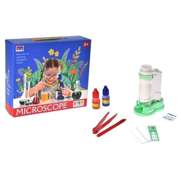 Дитяча іграшка "Мікроскоп" 3108B(Turquoise) щипці, скло в комплекті