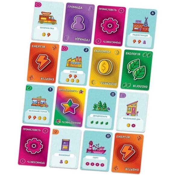 Карточная игра "Карточный город" PCT01UA 160 двусторонних карт ресурсов