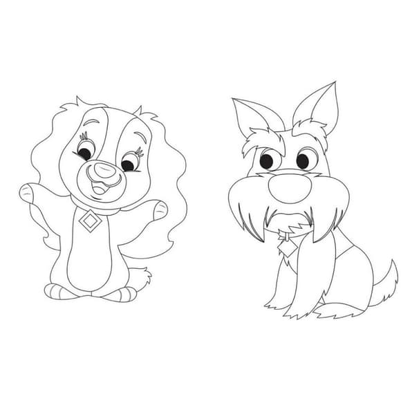 Раскраска "Игра с цветом. Леди и Бродяга" 1426008 Disney Малыш, 12 страниц