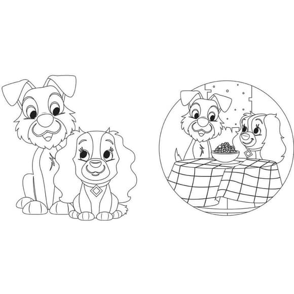 Раскраска "Игра с цветом. Леди и Бродяга" 1426008 Disney Малыш, 12 страниц