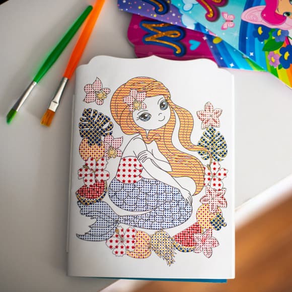 Водная раскраска "Русалки" 10171027, 8 страниц, 19 наклеек