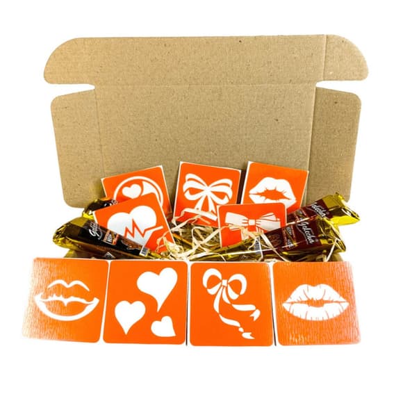 Набор хны с трафаретами для био-тату №10 henna-set-10, 9 трафаретов