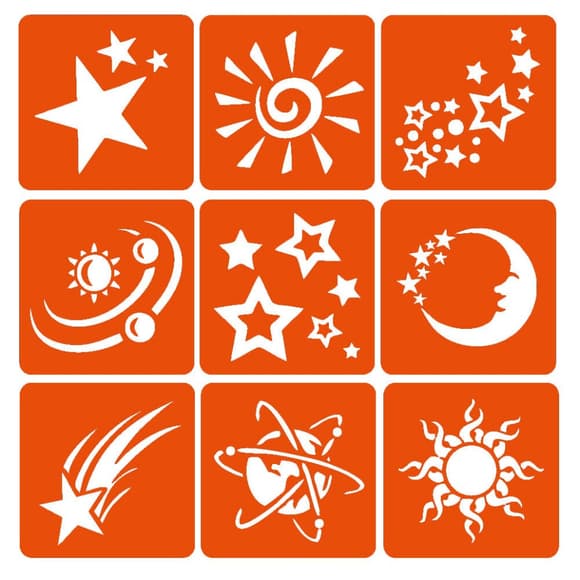 Набор хны с трафаретами для био-тату №11 henna-set-11, 9 трафаретов