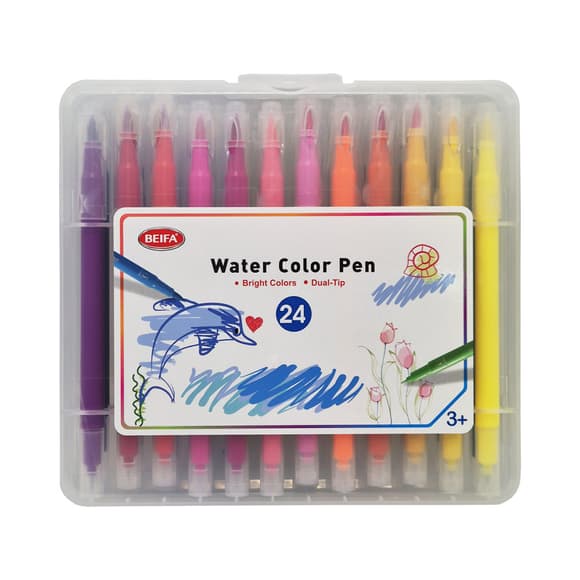 Набор двухсторонних фломастеров SY102-V901, 24 шт, кисть+линер