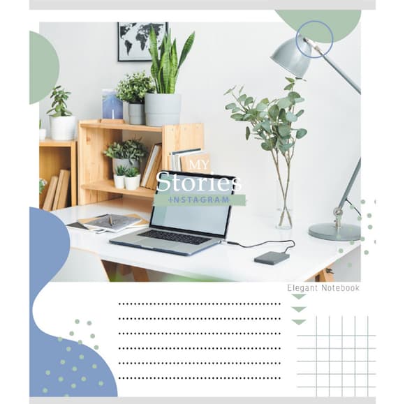 Зошит учнівський "Інста сторі" 012-510249C-4 в косу лінію, 12 аркушів