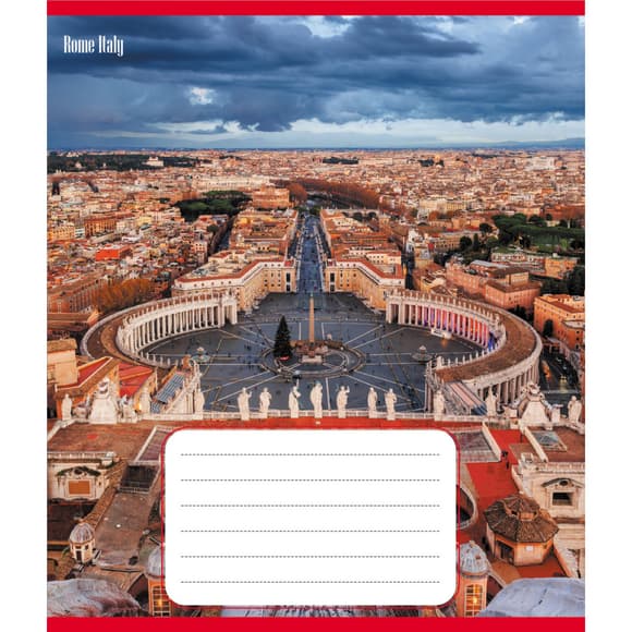 Зошит учнівський "Панорама міста" 012-510201C-3 в косу лінію, 12 аркушів