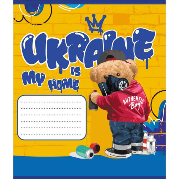 Зошит учнівський "Синьо-жовтий" 024-550160K-1 в клітинку, 24 аркуші