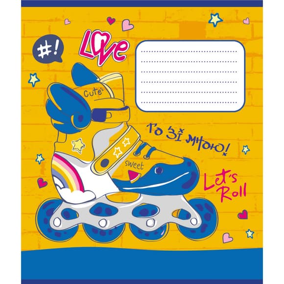 Зошит учнівський "Синьо-жовтий" 024-550160K-4 в клітинку, 24 аркуші