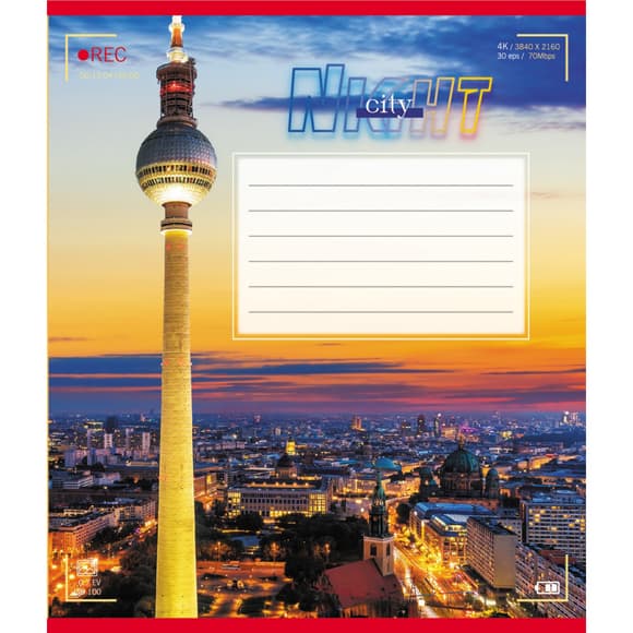 Тетрадь ученическая "Огни города" 024-560145L-2 в линию, 24 листа